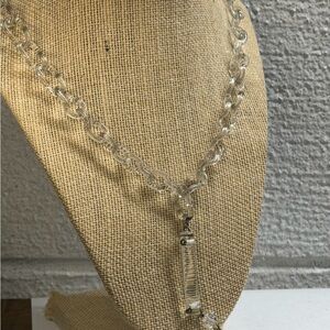 Antique/Vintage Crystal pool of light inspired necklace, glass beaded chain